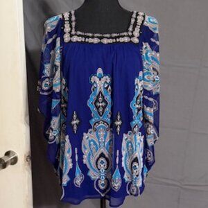 INTERNATIONAL CONCEPTS Poncho Blouse Size L